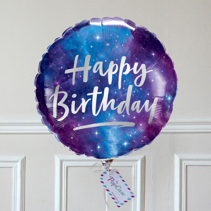 Ballon Cadeau - Happy Birthday Galaxie