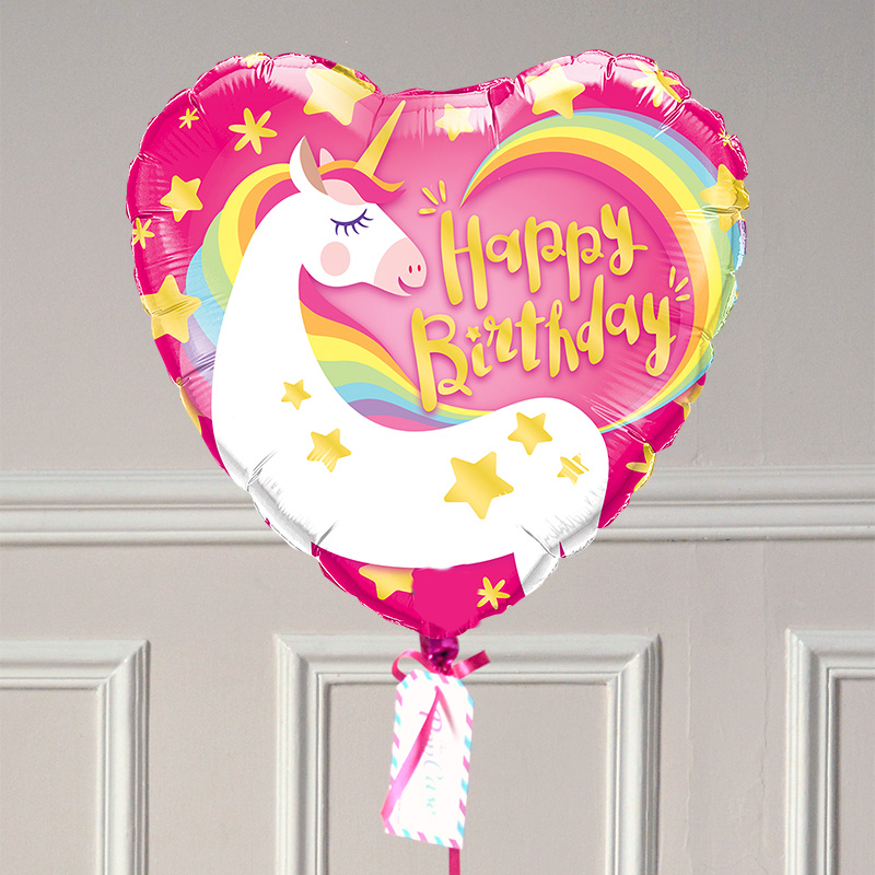 Ballon Cadeau - Happy Birthday - Licorne