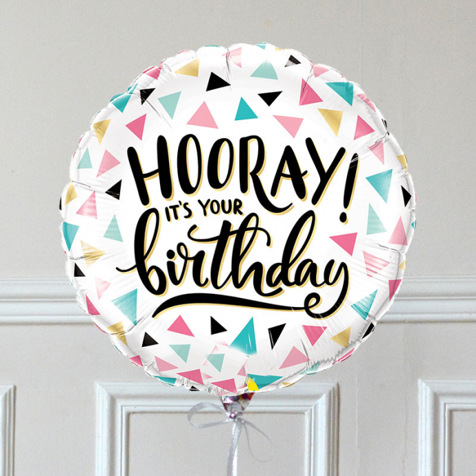 Ballon Cadeau - Happy Birthday Hooray