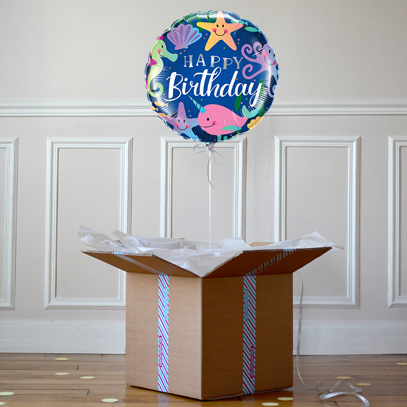 Ballon Cadeau - Happy Birthday Océan