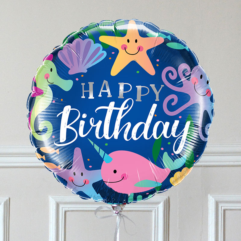 Ballon Cadeau - Happy Birthday Océan